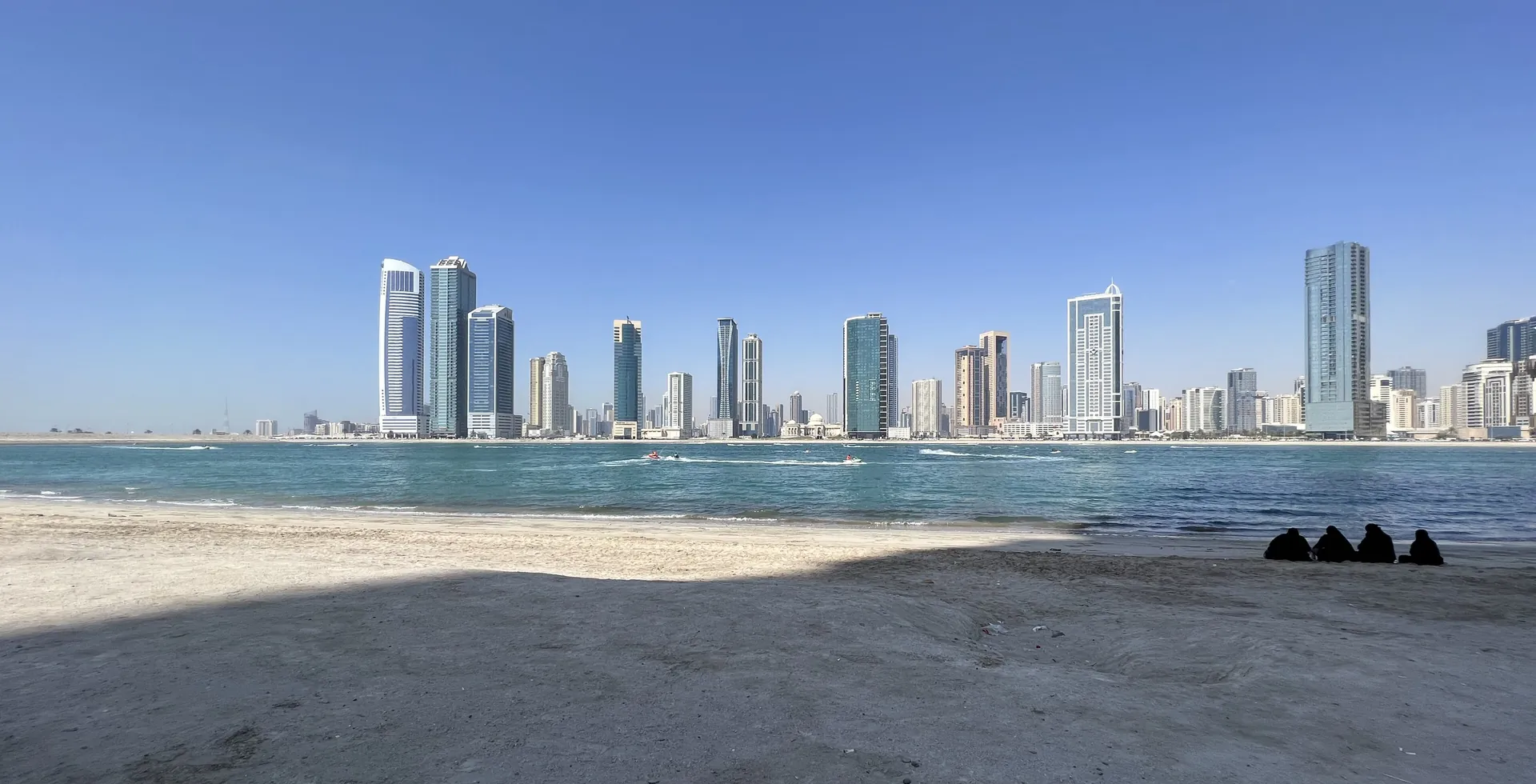 Al Khan beach and the Sharjah skyline